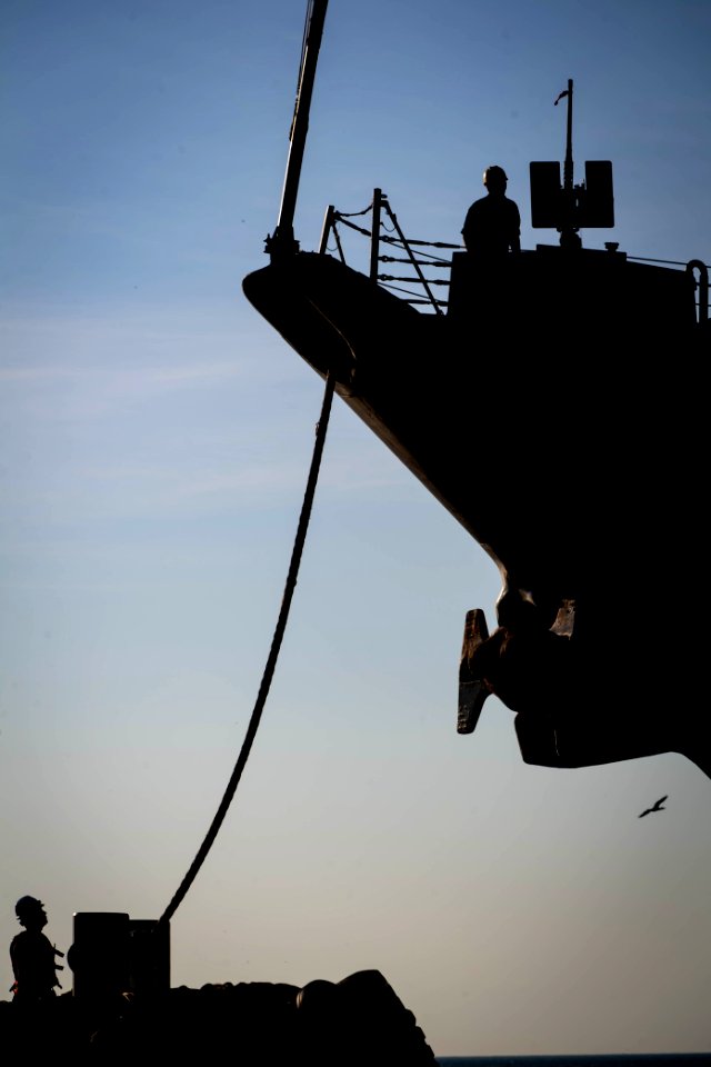 USS Carney (DDG 64) gets underway during SB19