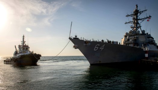 USS Carney (DDG 64) gets underway during SB19