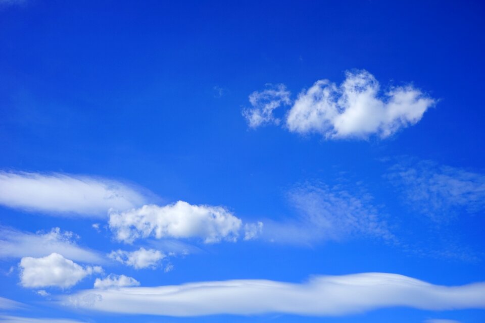 Blue white clouds form