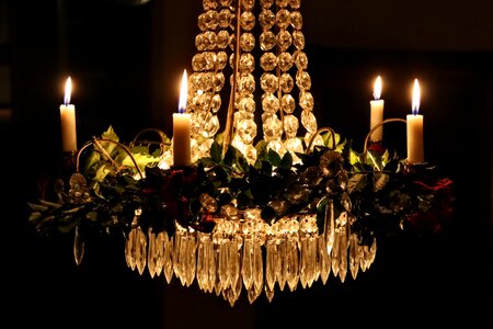 Candlelight crystal chandelier christmas