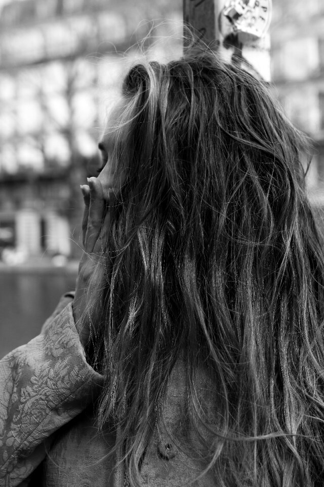 Young woman hair portrait