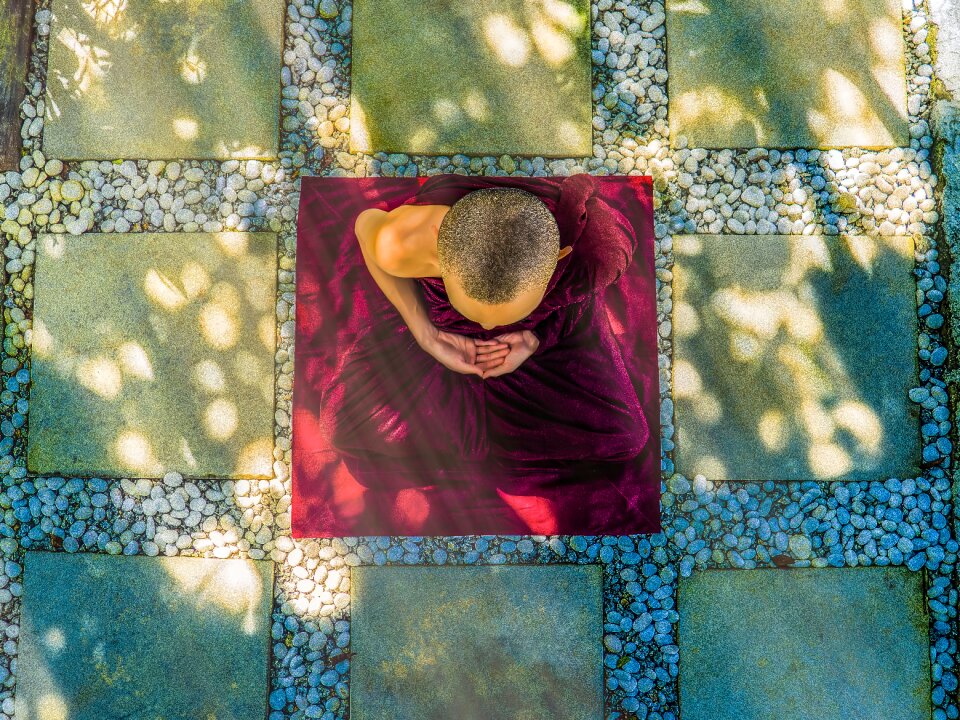 Meditation monk religion photo