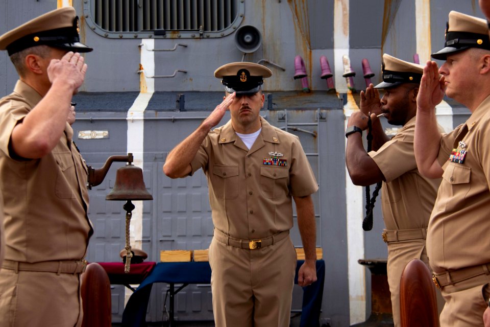 Chief Pinning Ceremony aboard Farragut