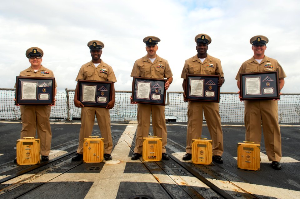 Chief Pinning Ceremony aboard Farragut