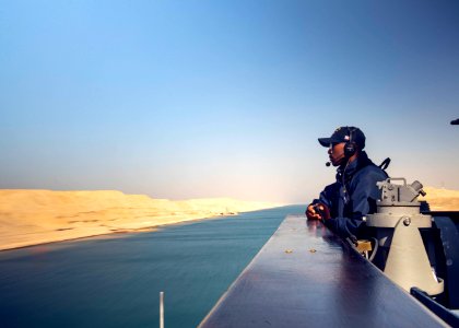 USS Normandy Transits Suez Canal
