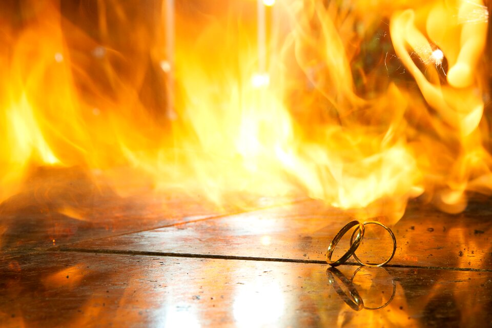 Marriage fire long exposure