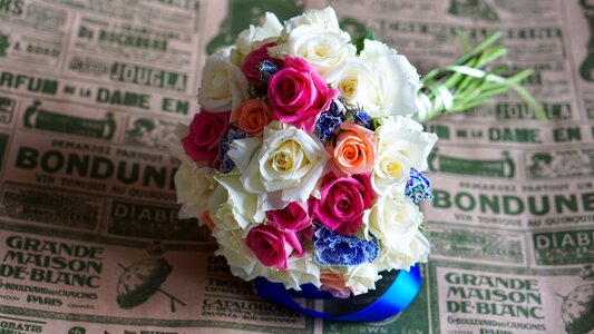 Bridal bouquet beautiful flowers composition photo