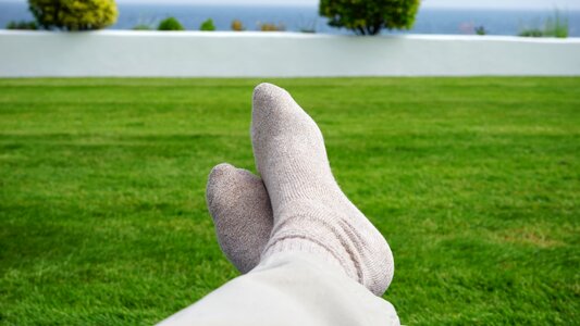 Comfortable leisure barefoot photo