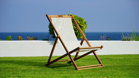 Green garden chairs photo