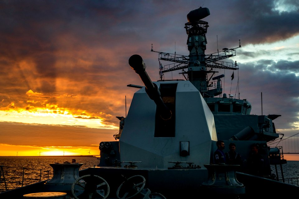 BALTIC SEA (June 8, 2020) Sunset onboard the British Royal…