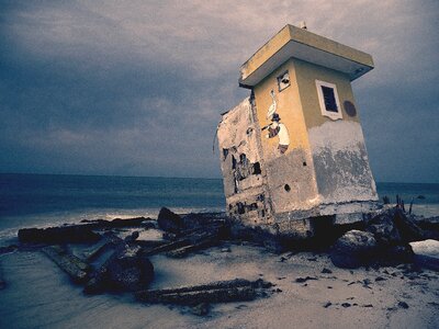 Ocean sand abandoned photo