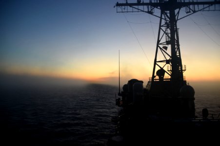 USS PHILIPPINE SEA TRANSITS STRAIT OF GIBRALTAR