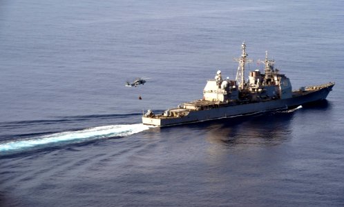 USS PHILIPPINE SEA VERTREP-AT-SEA/PHOTOEX/MARITIME EXERCIS…