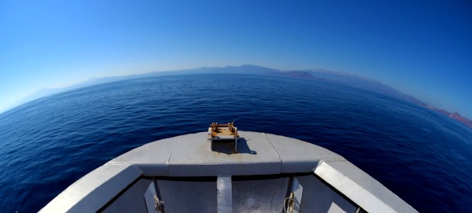 USS PHILIPPINE SEA SAILS IN CRETE, GREECE