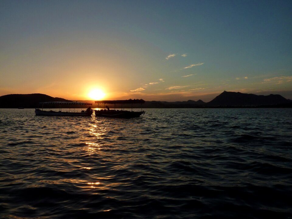 Boats sun abendstimmung