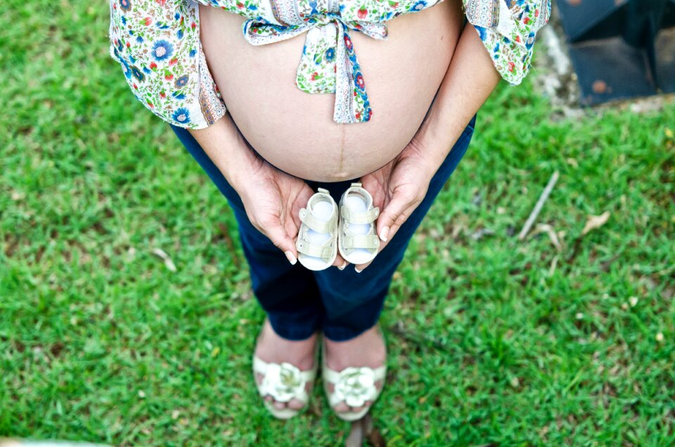 Pregnant woman belly of pregnant woman maternity test