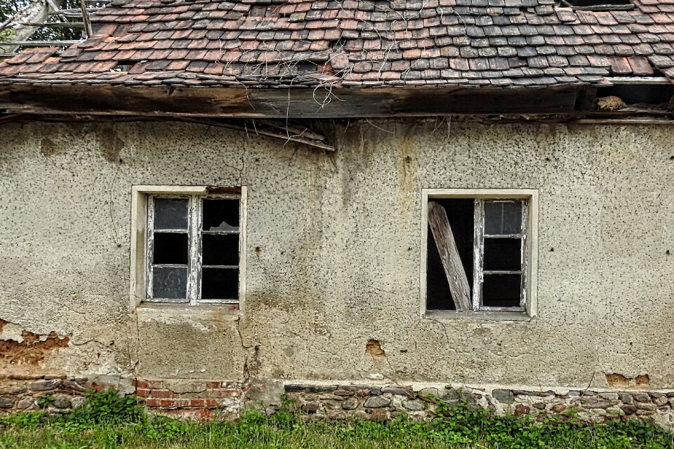 Old dilapidated broken