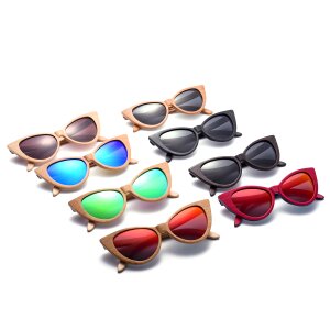 Cat eye sunglasses wood sunglasses polarized lenses