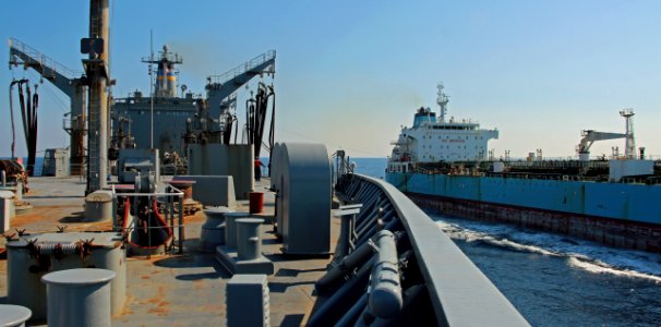 2021-02-23 Tanker Maersk Peary Conducts Training RAS with …