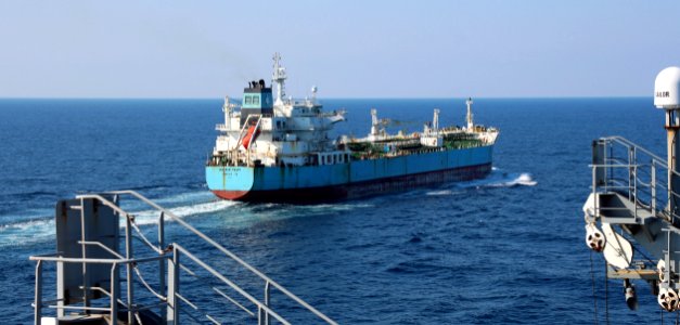 2021-02-23 Tanker Maersk Peary Conducts Training RAS with …