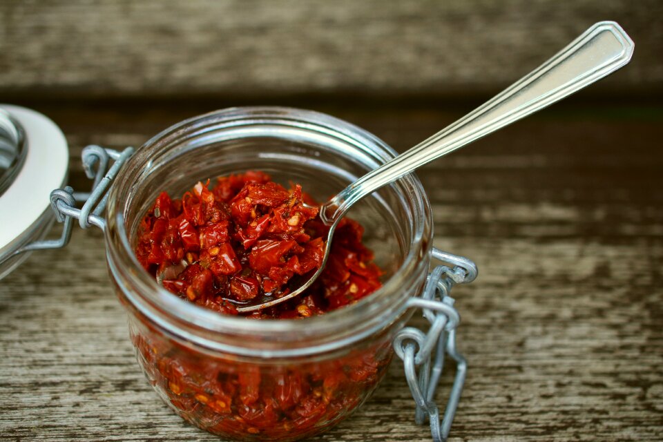 Dry tomatoes in oil mediterranean cuisine dried
