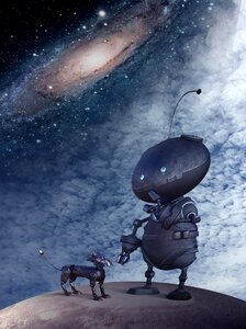 Cosmos robot space walk