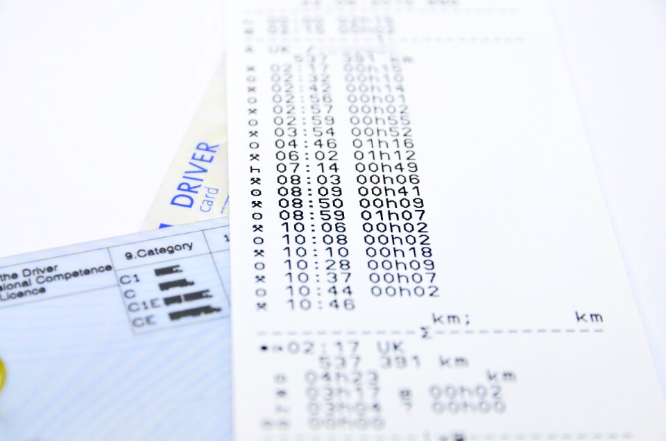 Printed driving record driver rest