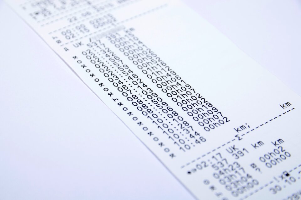 Printed driving record rest