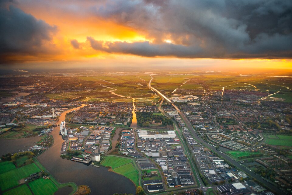 Dutch from airplane landscape
