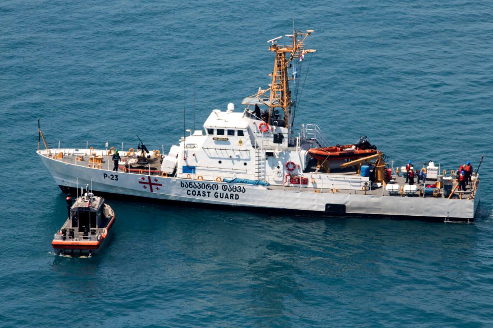 USCGC Hamilton and Georgian Underway Maneuvers