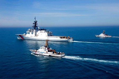 USCGC Hamilton and Georgian Underway Maneuvers photo