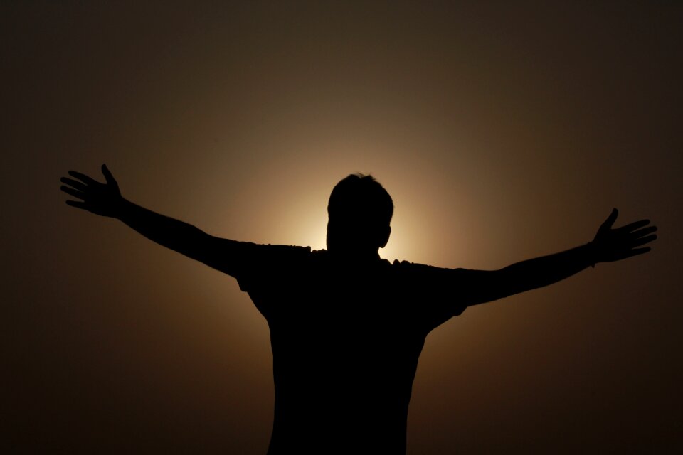 Shadow silhouette man summer