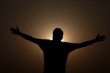 Shadow silhouette man summer
