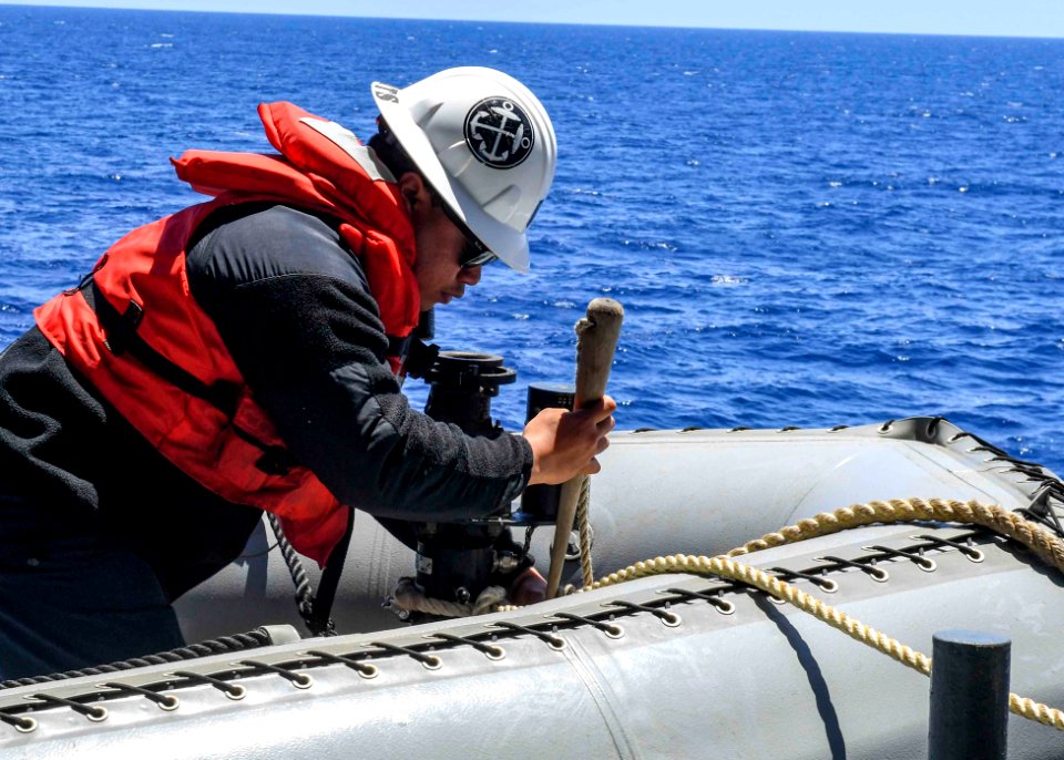 USS Hershel "Woody" Williams (ESB 4) transits the Med