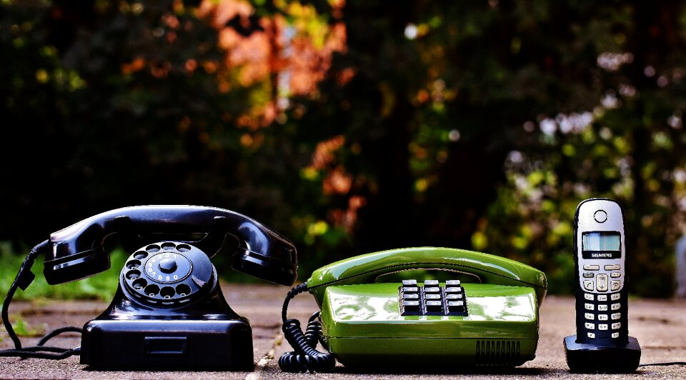 Old communication telephone