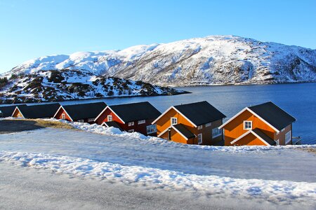 Fishermen cabins landscape beautiful photo