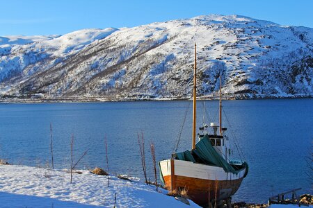 Sea fjord snow