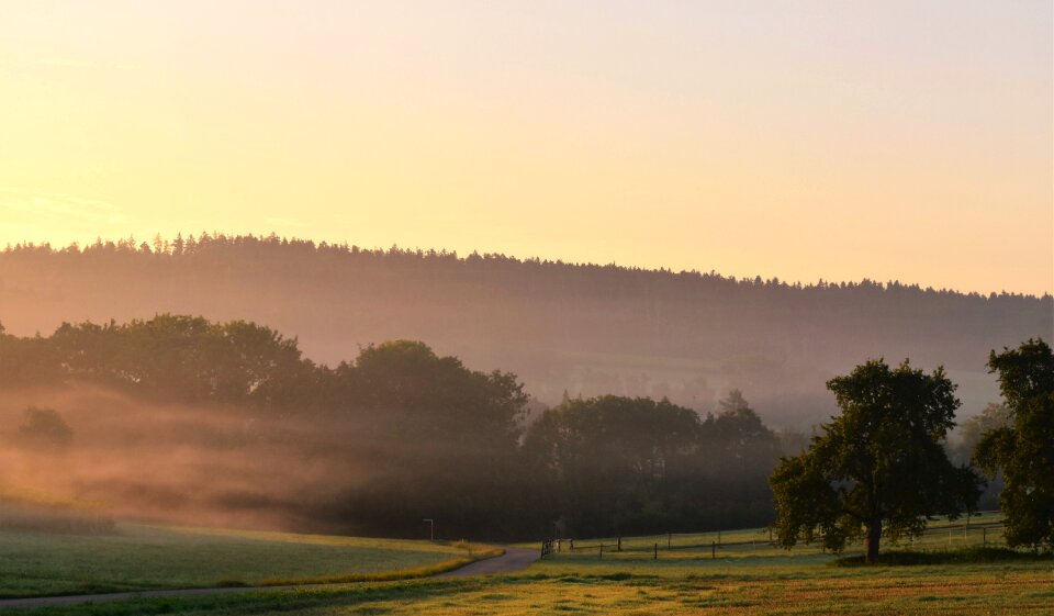 Landscape backlighting morning photo