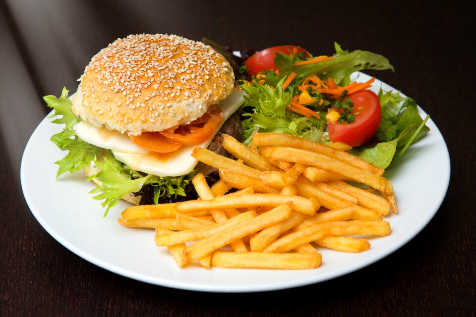 French fries salad fast food