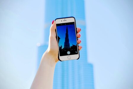 Digital tourist blue phone