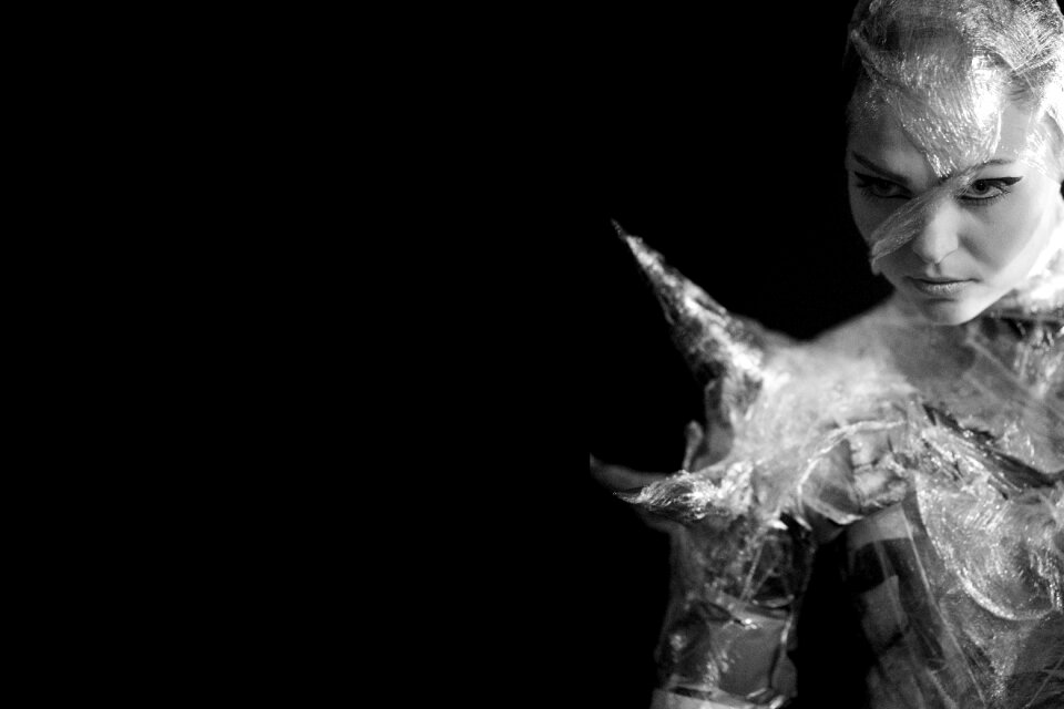 Black and white fashion young model