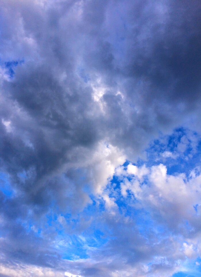 Typhoon dramatic blue sky