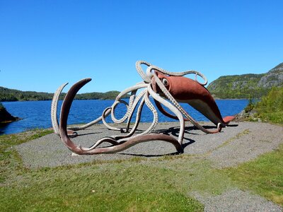 Giant squid roadside art newfoundland