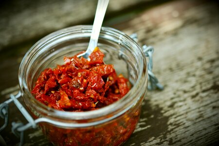 Dry tomatoes in oil mediterranean cuisine dried photo