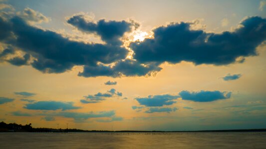 Lake sky mirroring