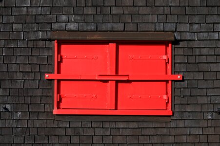 Locked red hut