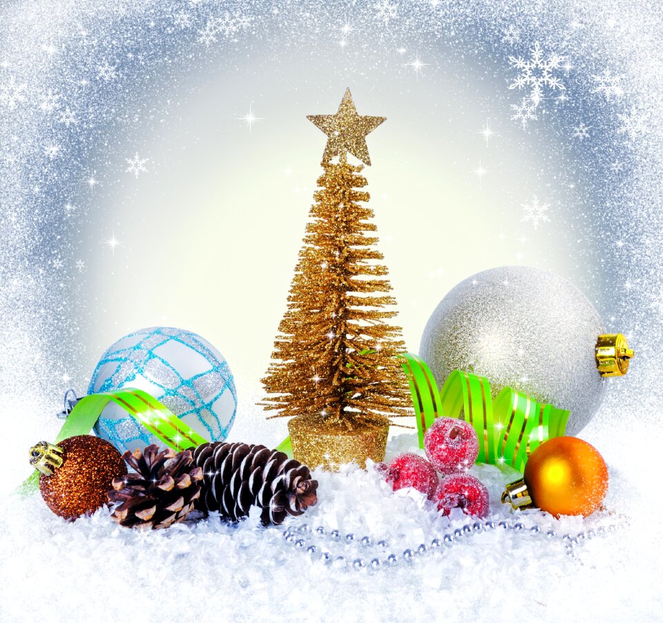 Christmas tree decorations tinsel