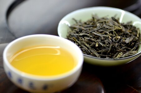 Yellow tea cup tea