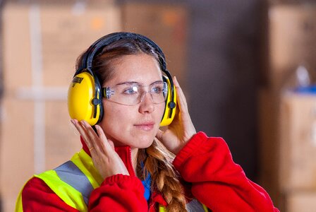 Work clothes industrial safety protective goggles photo