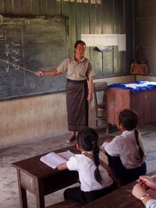 Laos children instruction photo